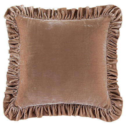 Stella Faux Silk Velvet Classic Chic Modern Rustic Ruffled Euro Sham