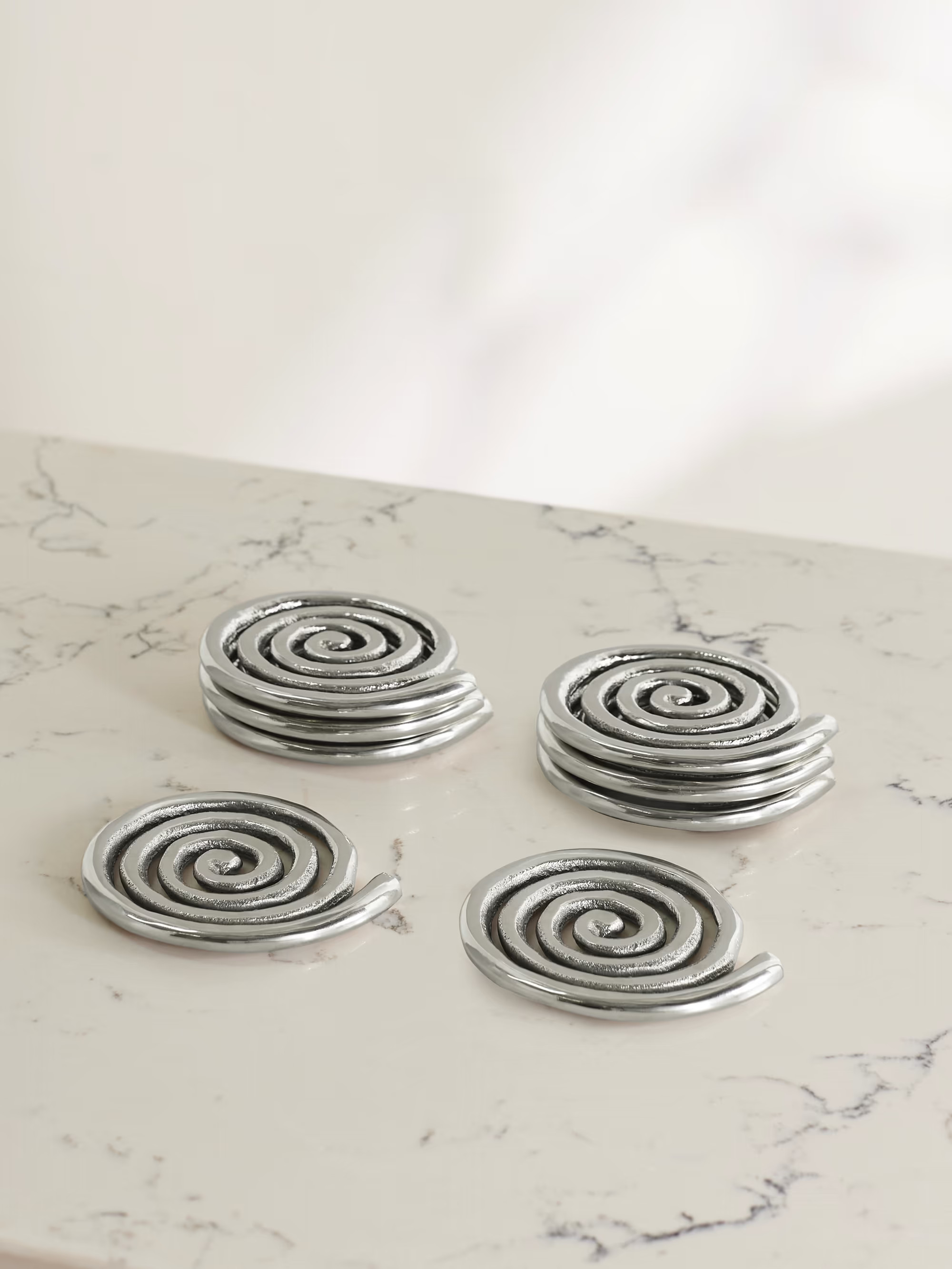 + Etagere Spiral set of eight nickel-plated coasters | NET-A-PORTER (US)