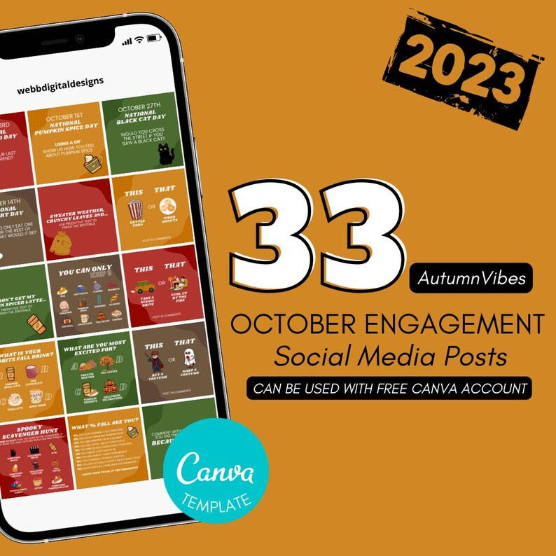 2023 OCTOBER Engagement Posts for Facebook Group, Interactive Games, Content Calendar, Canva Temp... | Etsy (US)