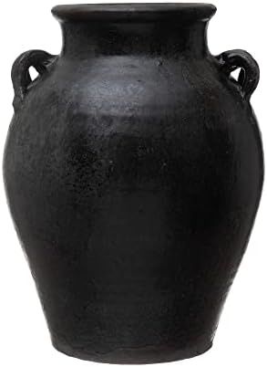 Bloomingville Creative Co-Op Found Decorative Clay Jar, Black, 12'' | Amazon (US)