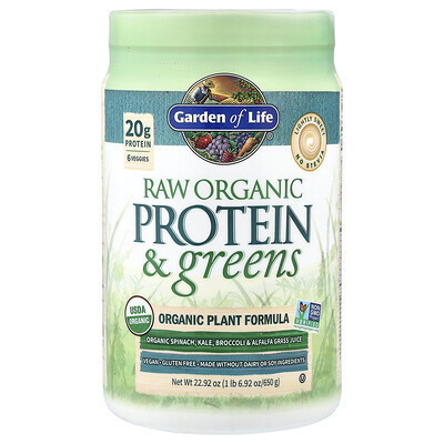 Garden of Life, Raw Organic Protein & Greens, Lightly Sweet, 1 lb 6.92 oz (650 g) | iHerb