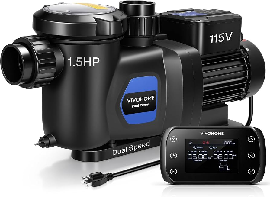 VIVOHOME 1.5HP Pool Pump Dual Speed with Remote Timer 115V | Amazon (US)