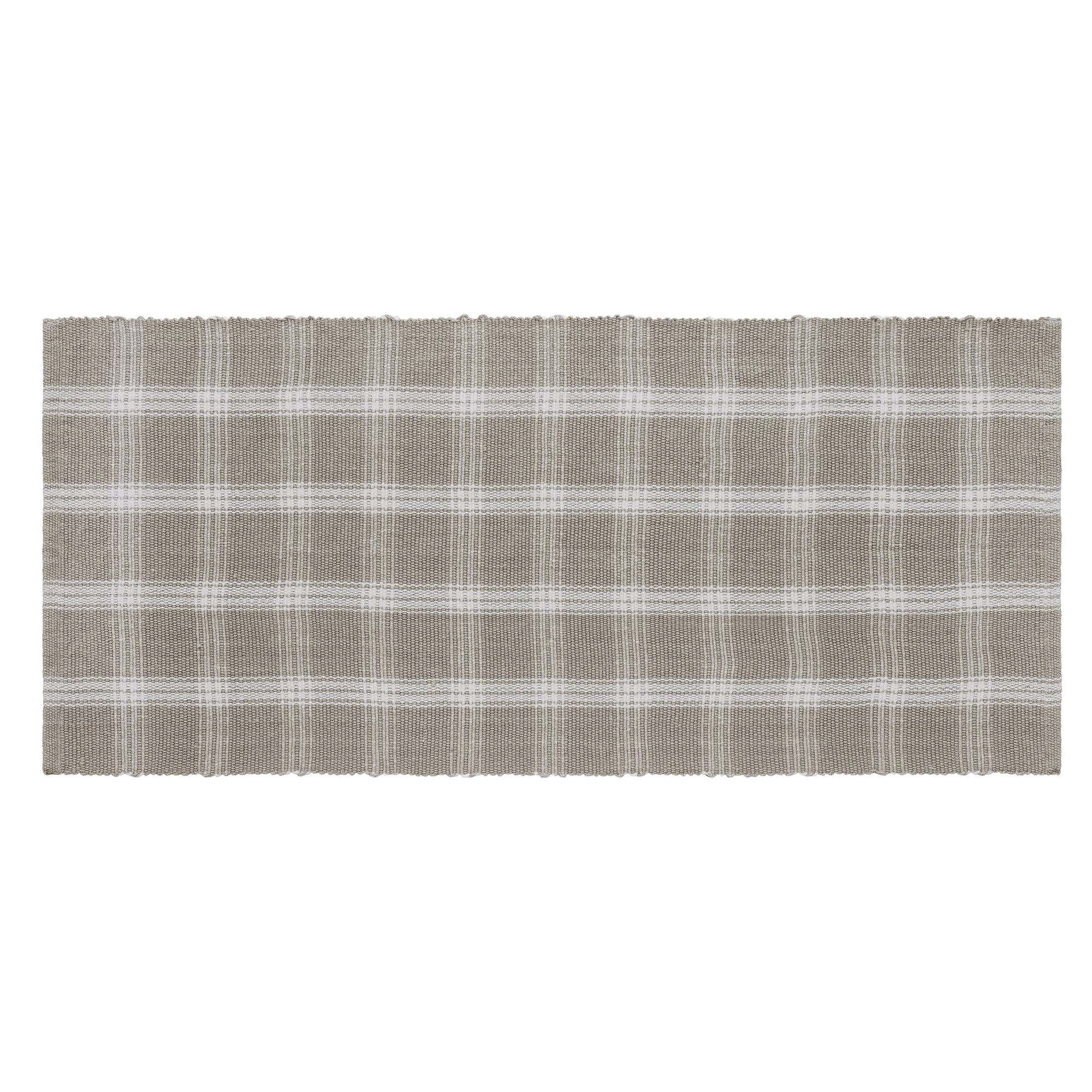 My Texas House Taupe Tanner Check Indoor/Outdoor Layering Rug, 24" x 55" | Walmart (US)