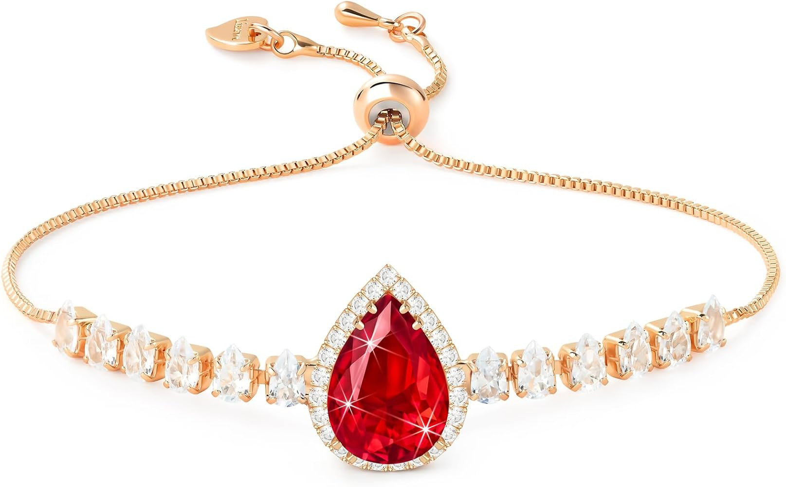 Linawe Crystal Imitation Diamond Rhinestone Charm Bracelets for Women, Gold/Silver/Rose Gold Adju... | Amazon (US)