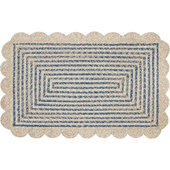 allen + roth 2 X 3 Braided Ivory Cobalt Indoor/Outdoor Geometric Farmhouse/Cottage Throw Rug | Lowe's