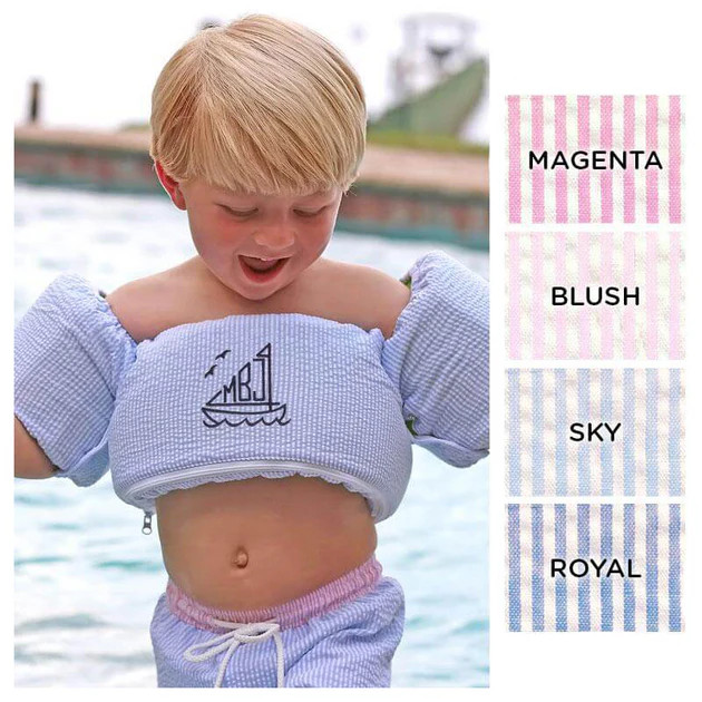 Stripe Seersucker Puddle Jumper Cover | Classic Whimsy