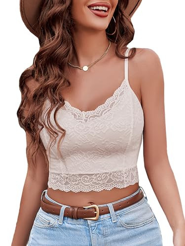 Avidlove Y2k Lace Bralettes for Women Camisole Bustier Lingerie Bralette Camisole(Champagne,L) | Amazon (US)