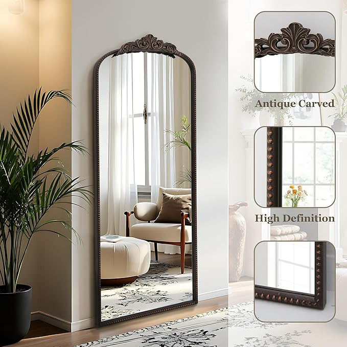 Micasso Bronze Full Length Mirror: 56''x21'' Traditional Ornate Vintage Floor Mirror - Baroque An... | Amazon (US)