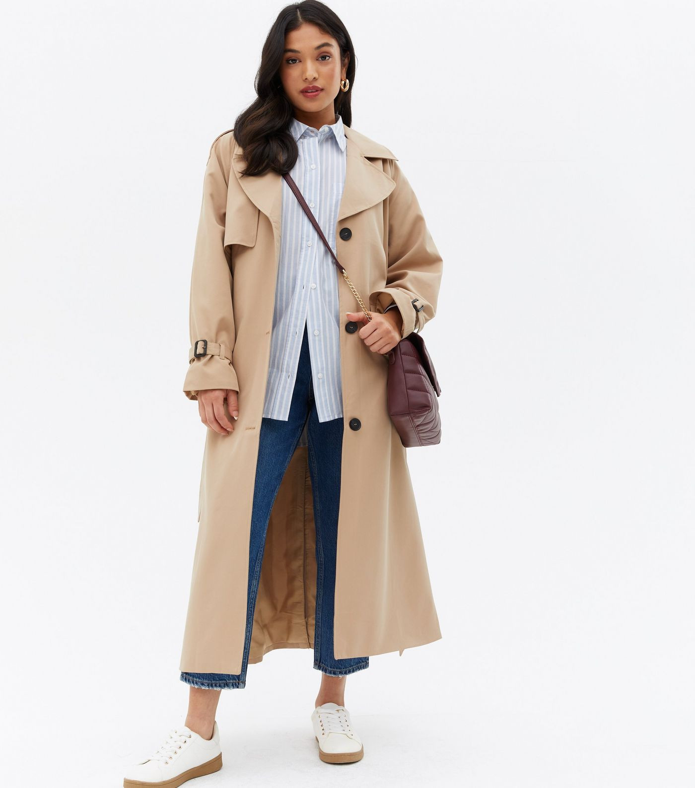 ONLY Petite Stone Belted Trench Coat
						
						Add to Saved Items
						Remove from Saved Item... | New Look (UK)