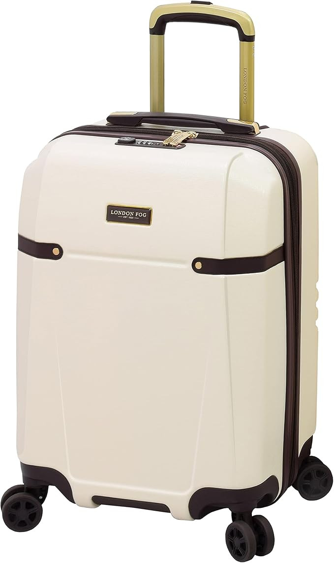 London Fog Brentwood II 20" Expandable HARDSIDE Spinner Carry-ON, Cream, Inch | Amazon (US)