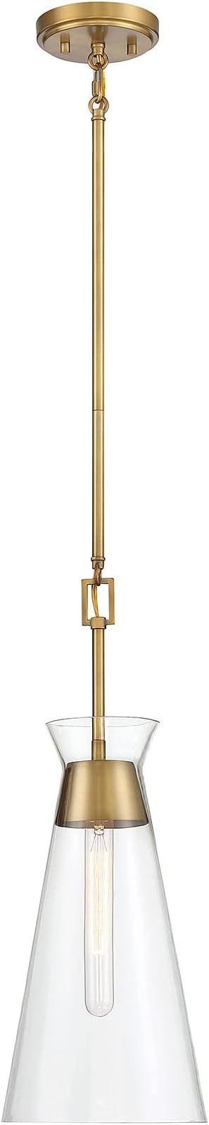 Savoy House 7-1831-1-322 Lakewood 1-Light Pendant in Warm Brass (8" W x 22" H) | Amazon (US)