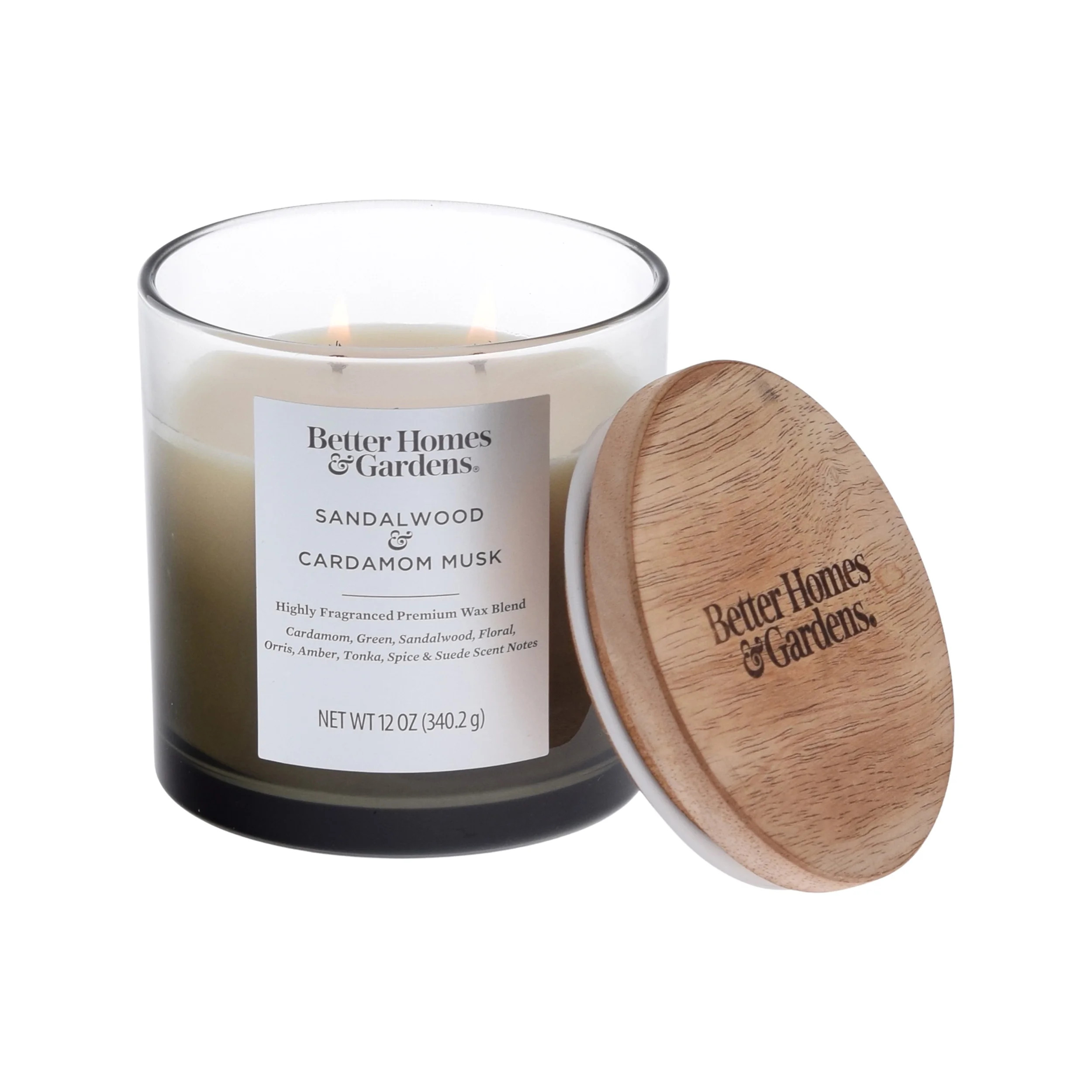 Better Homes & Gardens Sandalwood Cardamom Musk Scented 2-Wick Ombre Jar Candle 12oz | Walmart (US)