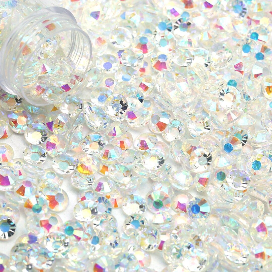 Transparent AB Jelly Flatback Resin Rhinestones Pack of 1000, Choose Size 2mm, 3mm, 4mm or 5mm, F... | Etsy (US)