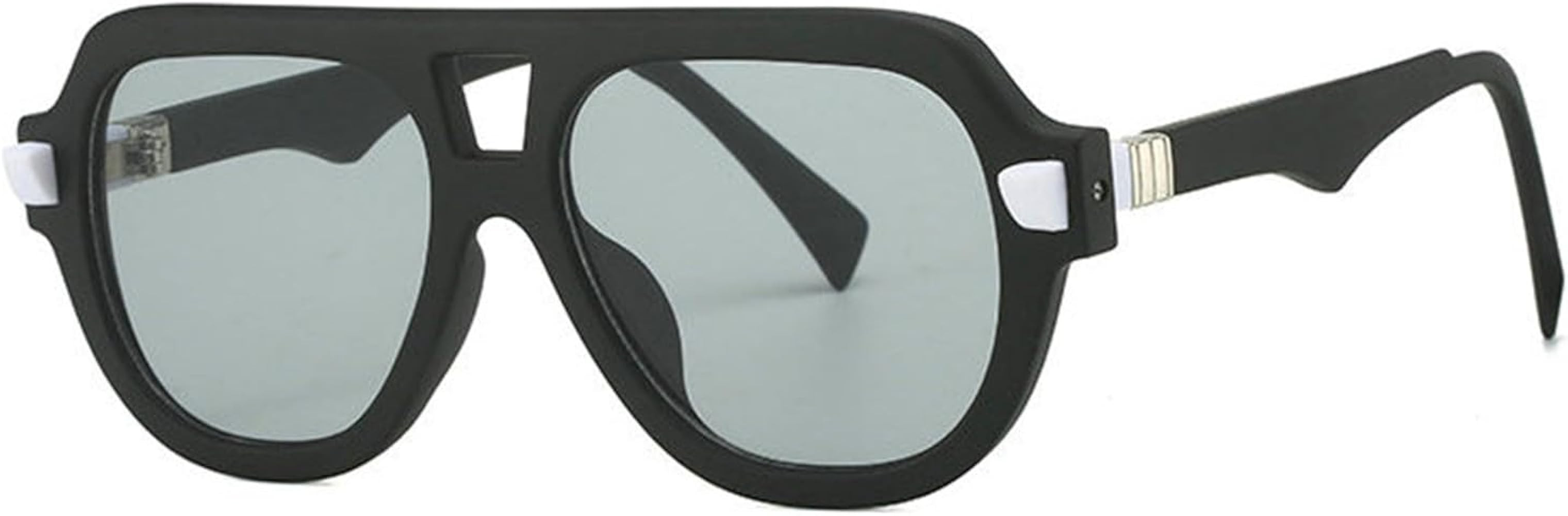 willochra Retro Double Bridges Pilot Men Rivets Sunglasses Fashion Clear Gradient Shades UV400 Wo... | Amazon (US)