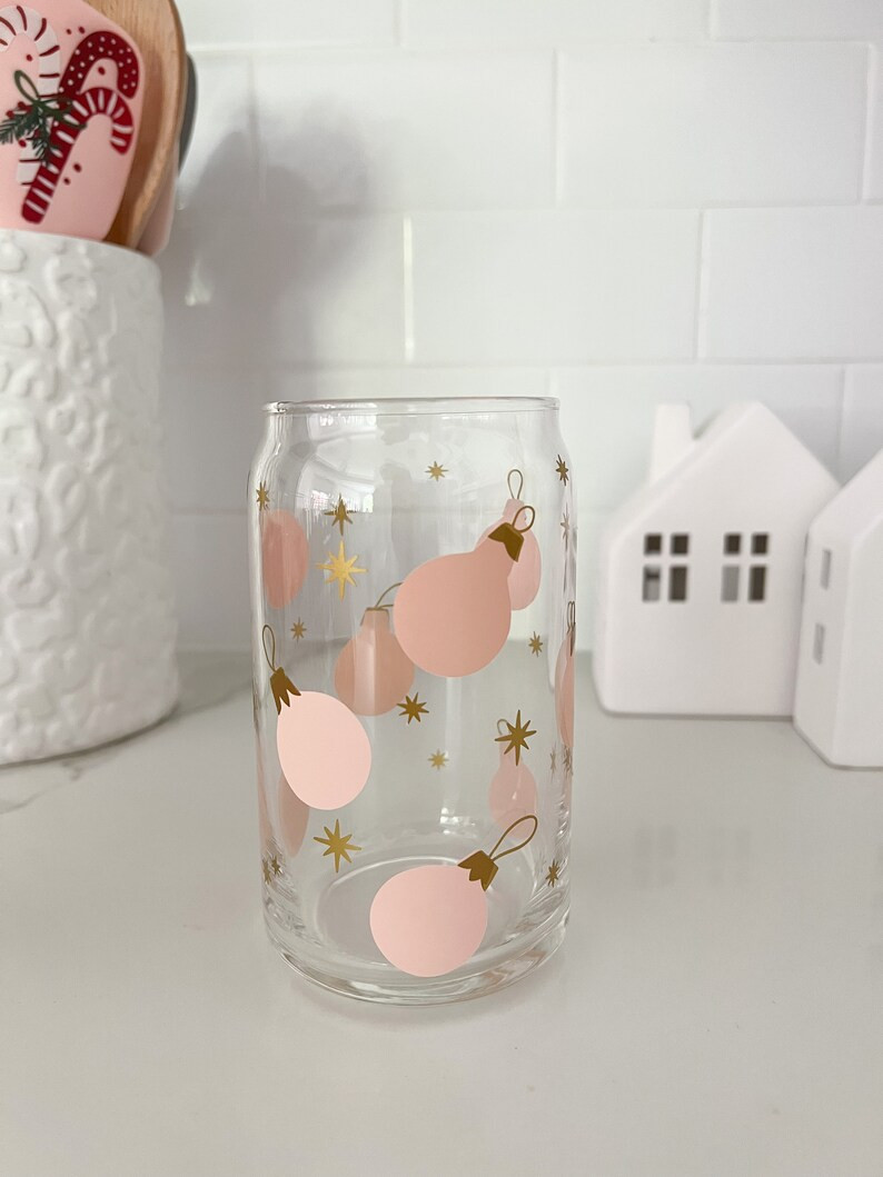 Pastel Ornaments Glass Can  Iced Coffee Cup  Soda Glass  - Etsy | Etsy (US)