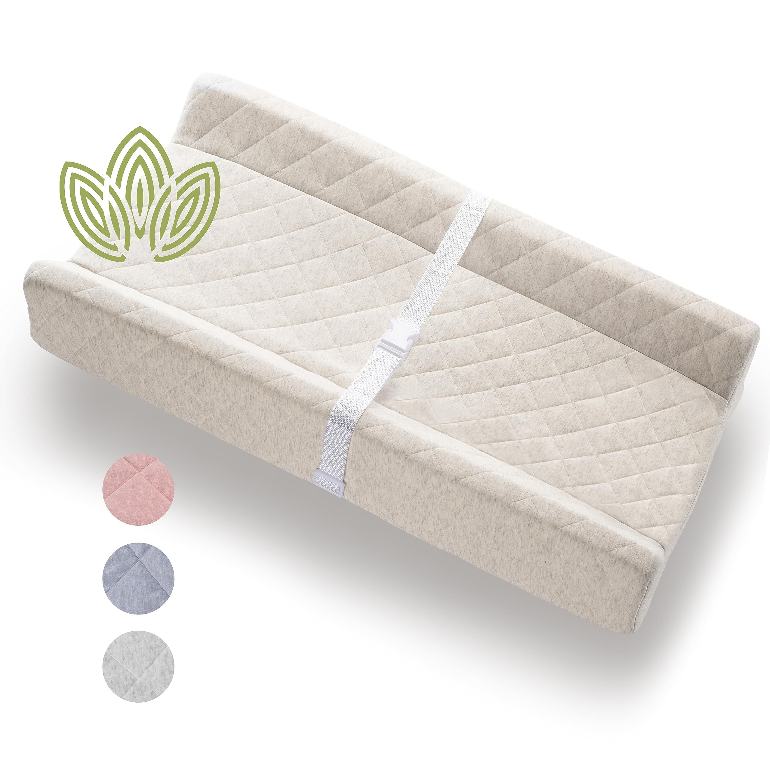 Organic Cotton Contoured Baby Changing Pad w/Waterproof Foam Mattress, Includes Soft, Removable &... | Amazon (US)