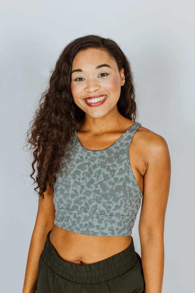 Varley Let's Move Harris Bra Cucumber Blurred Animal | CoatTails LLC