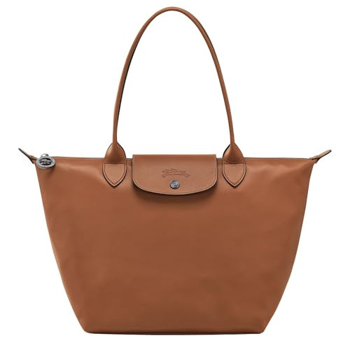 Longchamp Le Pliage Medium Tote Leather Shoulder Bag, Cognac | Amazon (US)