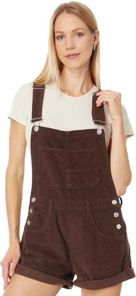 Free People Women's Ziggy Cord Shortall Barnwood Size: Small Inseam: One Size | Amazon (US)