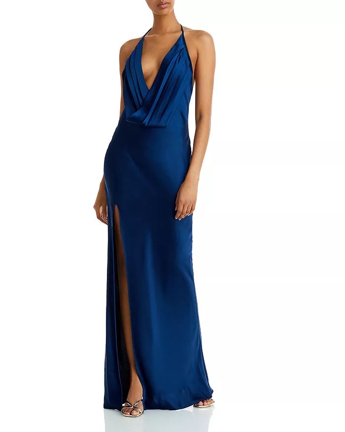 Valentina Plunging Halter Gown | Bloomingdale's (US)