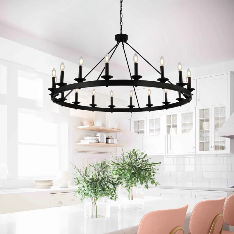 Armistead 18 - Light Wagon Wheel Chandelier | Wayfair North America