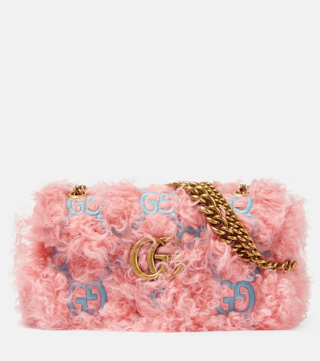 GG Marmont Small shearling shoulder bag | Mytheresa (DACH)