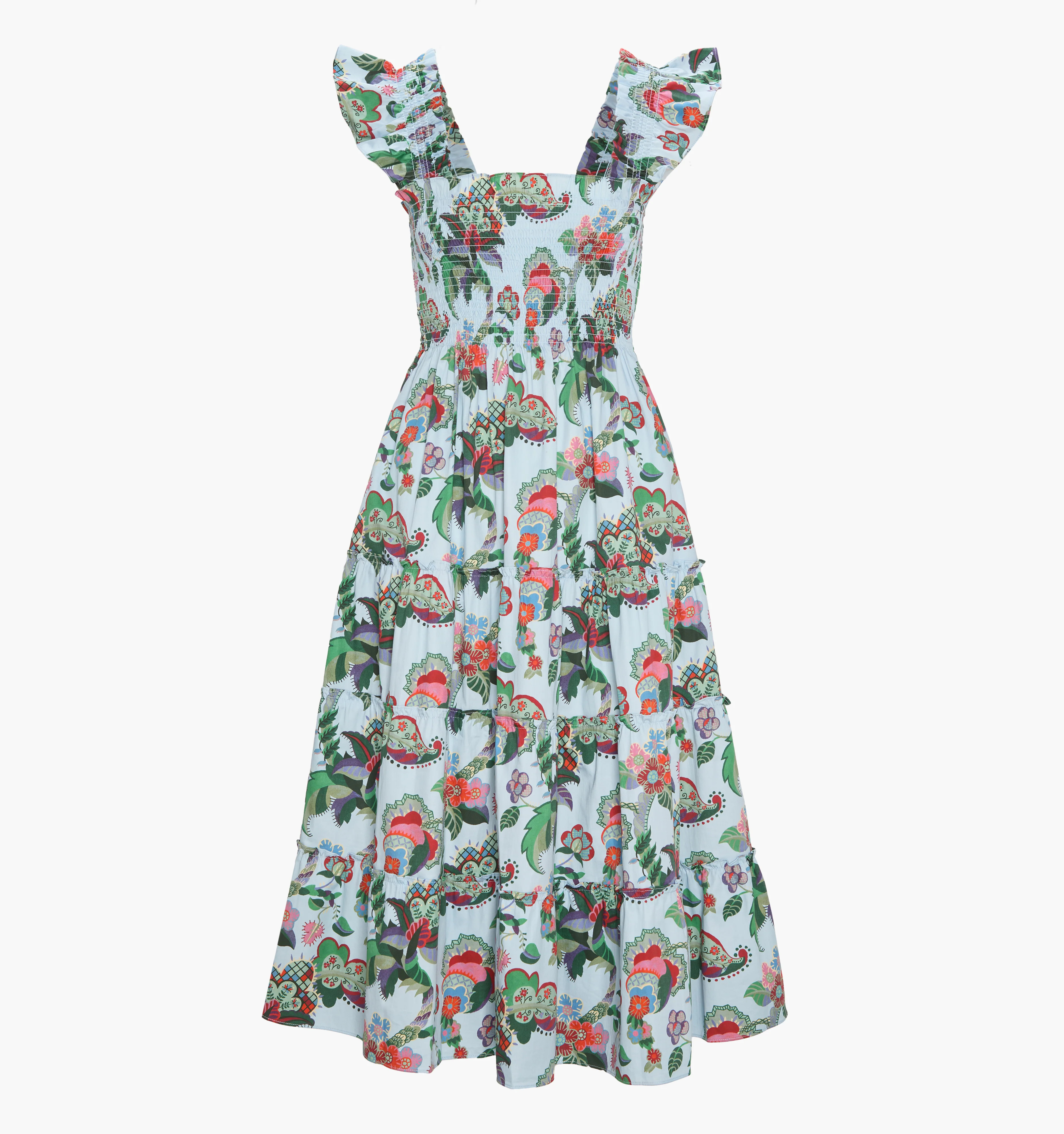 The Ellie Nap Dress | Light Blue Jungle Floral / L | ® | 100% Cotton | Hill House Home | Hill House Home US