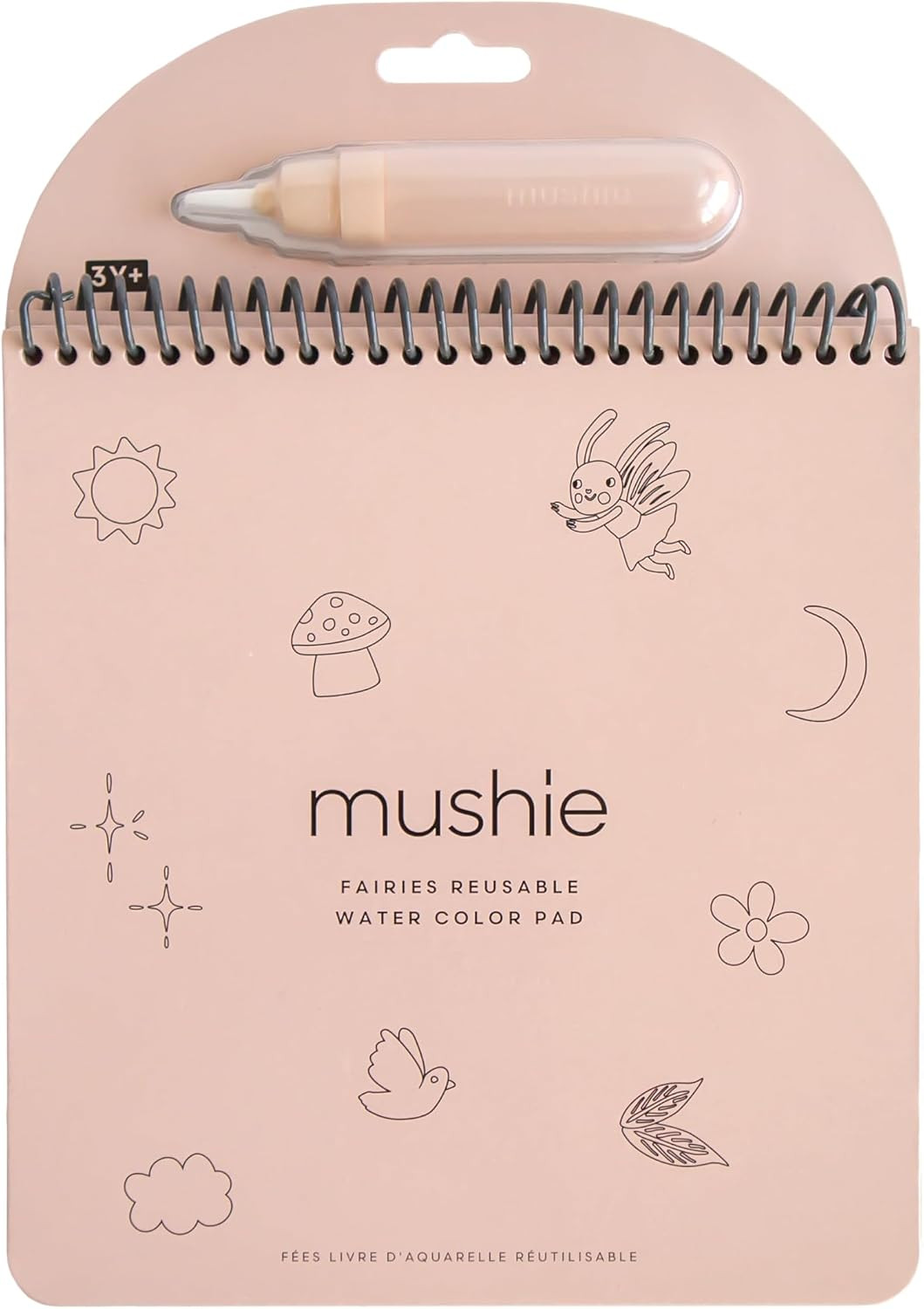 mushie Fairies Reusable Water Color Pad | Montessori Travel Activity Fairy Tale Book + Refillable Brush for Toddlers 3 Years+ | Amazon (US)