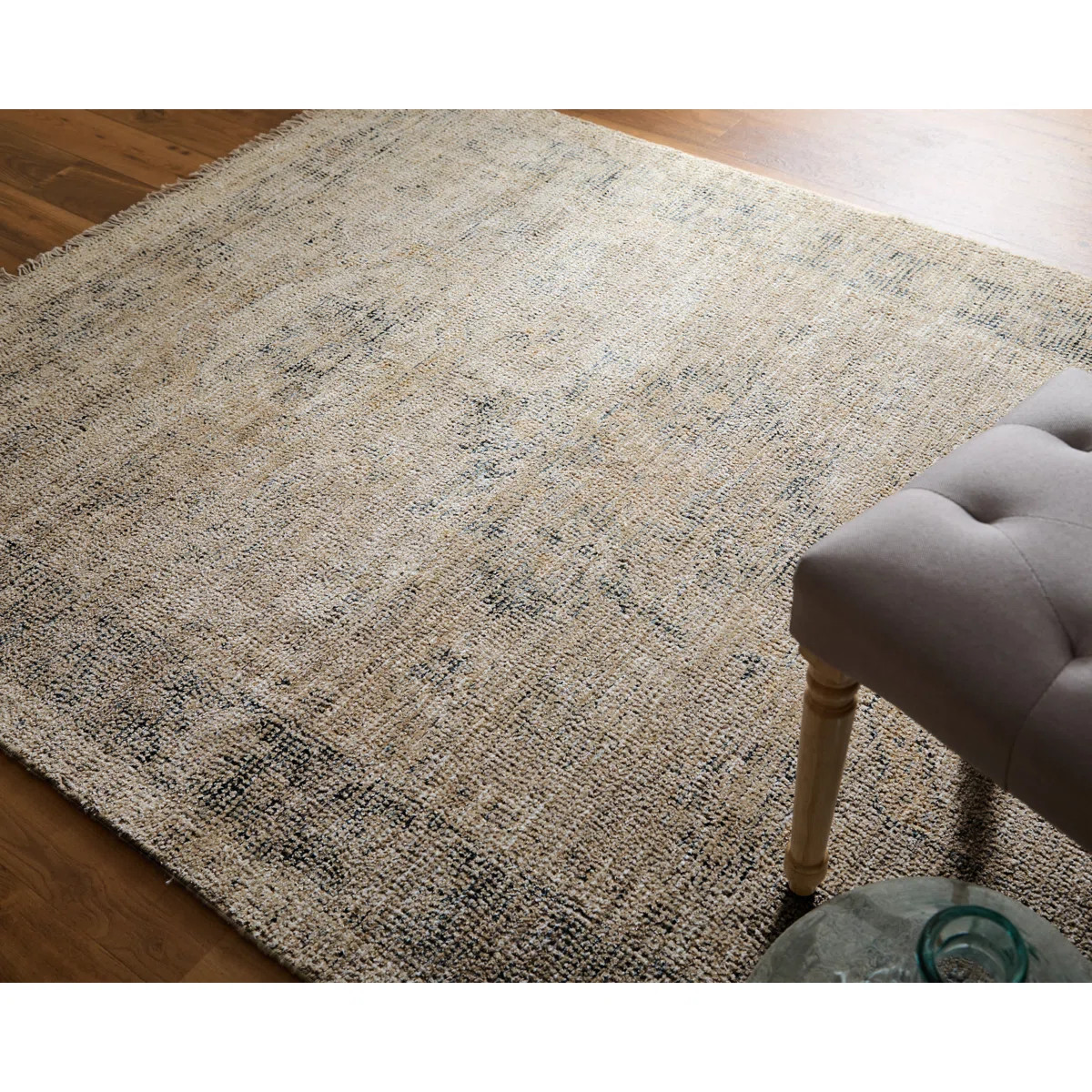 Alberdine Transitional Medallion Handmade Sand Rug | Wayfair North America