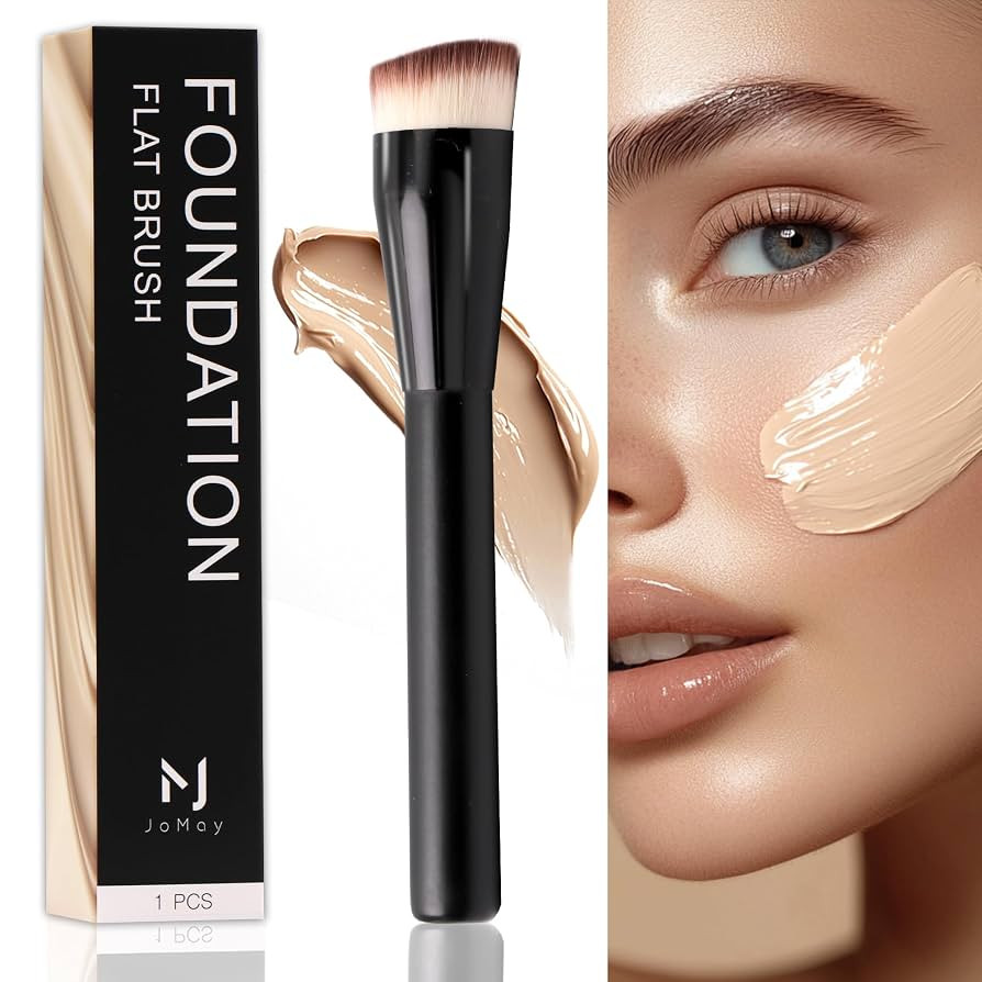 JoMay Flat Top Kabuki Foundation Brush – Vegan Makeup Brush for Liquid, Cream & Powder – Dens... | Amazon (US)