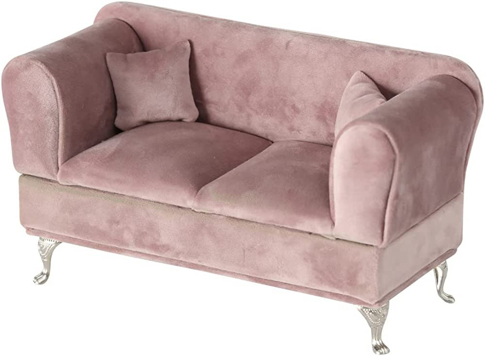 Glam Pink Passion Jewelry Couch, Flip Open Compartments, 6:1 Doll House Size Sofa, 9 Inch Long | Amazon (US)