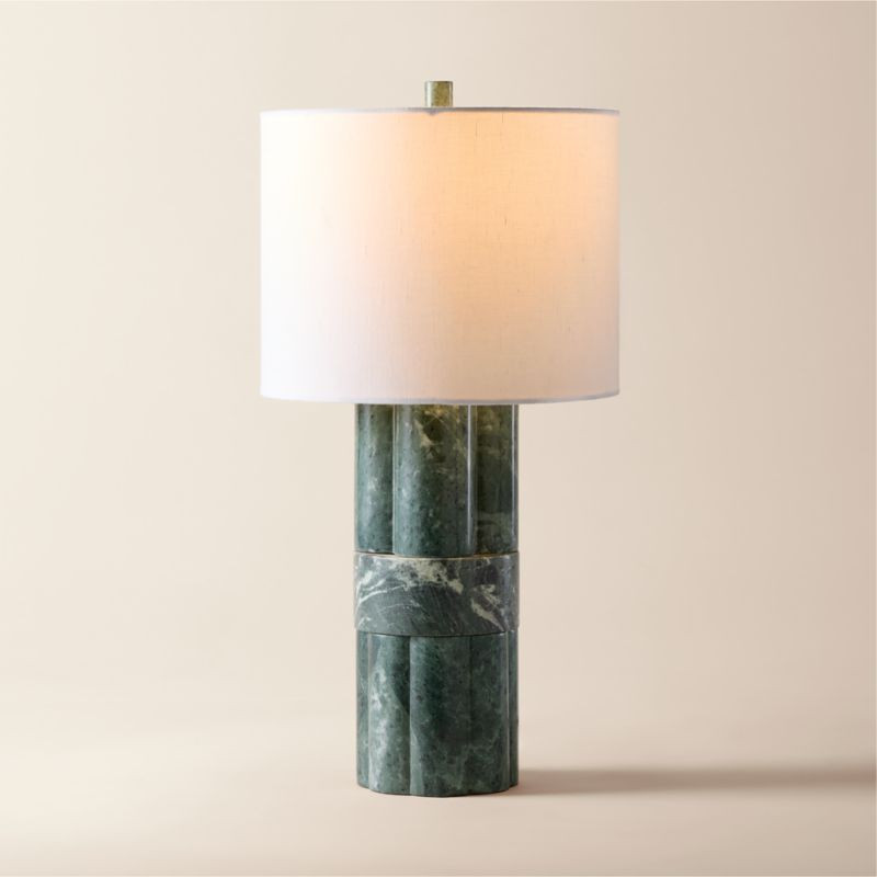 Walden Green Marble Table Lamp Tall + Reviews | CB2 | CB2