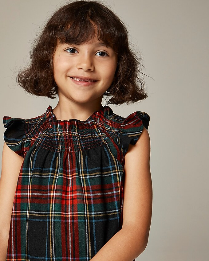 Girls' smocked flannel nightgown in tartan | J. Crew US