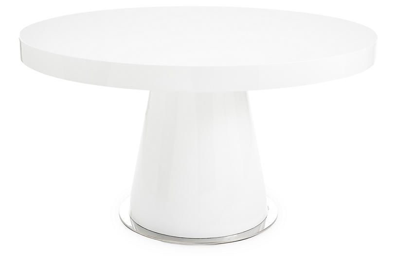 Donald 53" Round Dining Table, White Lacquer | One Kings Lane