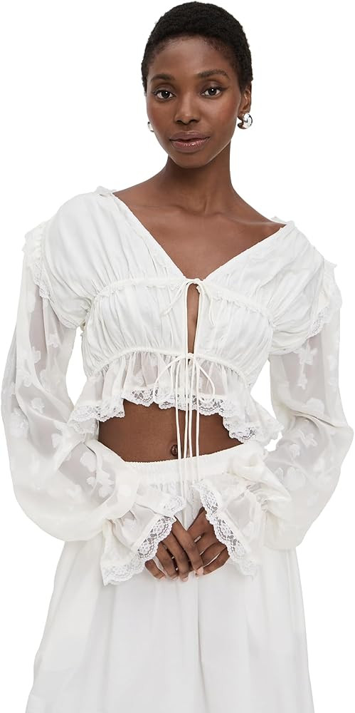 For Love & Lemons Women's Jeanne Jacquard Top | Amazon (US)
