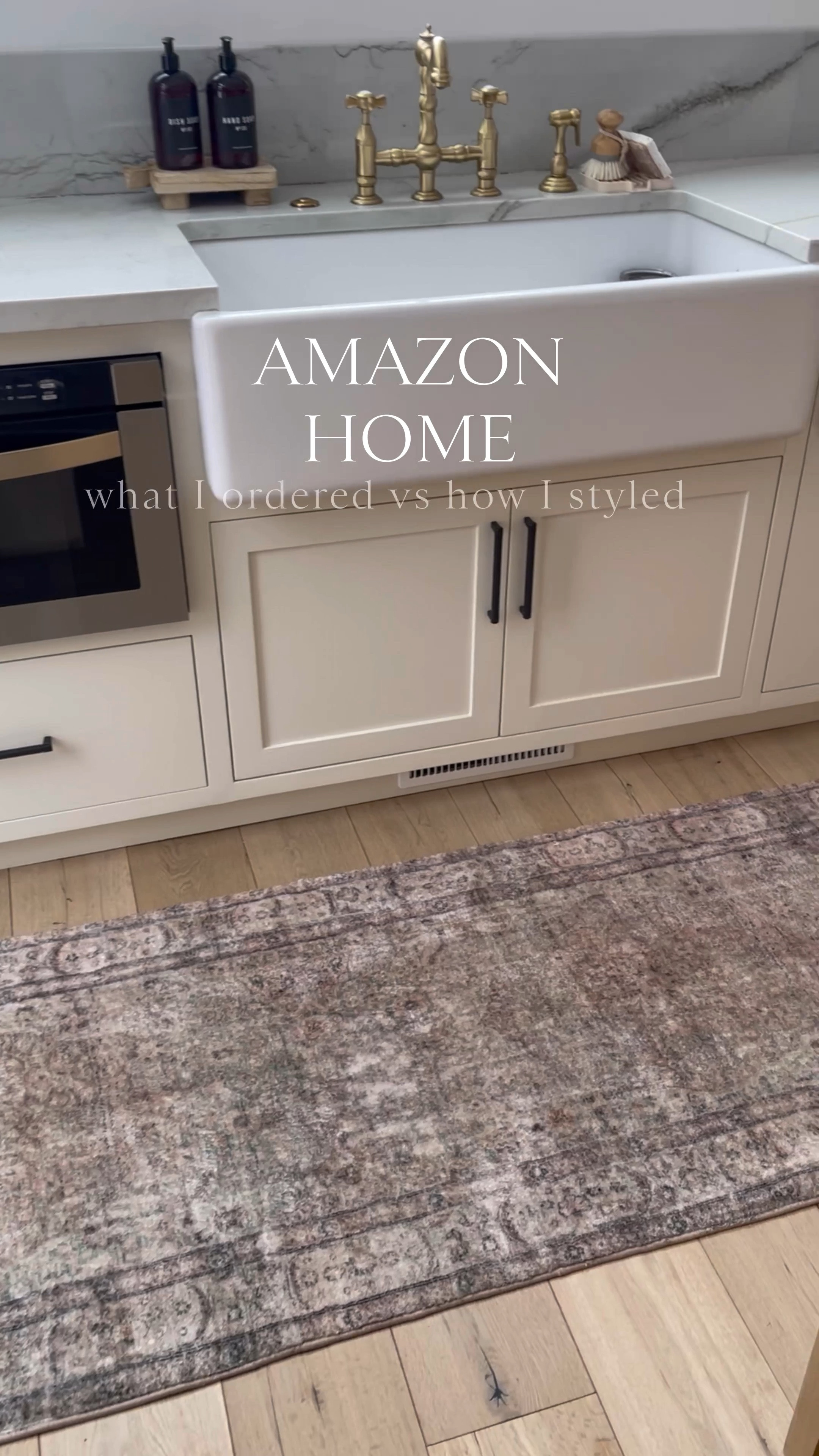 H O M E \ Amazon home finds! What I ordered vs how I styled them🙋🏻‍♀️ Here’s what I’m showing y’all today…
+ runner rug
+ marble link
+ glass soap bottles, labels & tray
+ ceramic vase 
+ dried grasses 

Bedroom
Living room 
Kitchen
Decor 

#LTKhome #LTKunder100 #LTKunder50