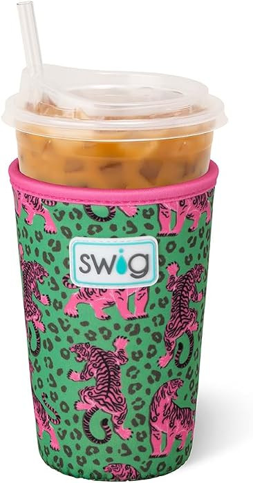 Swig Life Medium Iced Coffee Cup Coolie with Handle, Easy Tiger | Amazon (US)