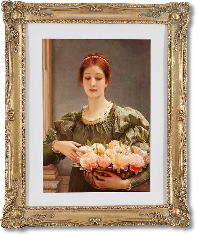 11x14 Picture Frame Photo Frames 8x10 with Mat in Antique Gold, Vintage Looking Wall Mounting Pos... | Amazon (US)