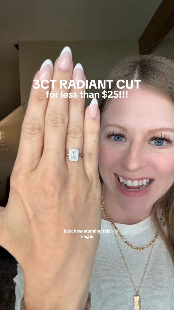 If you told me this was a real diamond... I'd 100% believe you 🤩 EAMTI 3ct radiant cut engagement wedding travel ring 