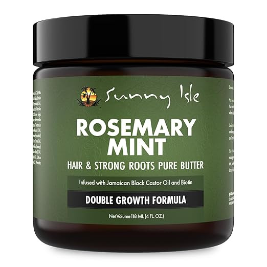 Sunny Isle Rosemary Mint Hair and Strong Roots Butter 4oz | Infused with Biotin & Jamaican Black ... | Amazon (US)