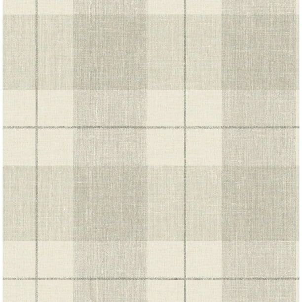 Newcastle Plaid Wallpaper, In Taupe, Gray, & Off-White - Walmart.com | Walmart (US)