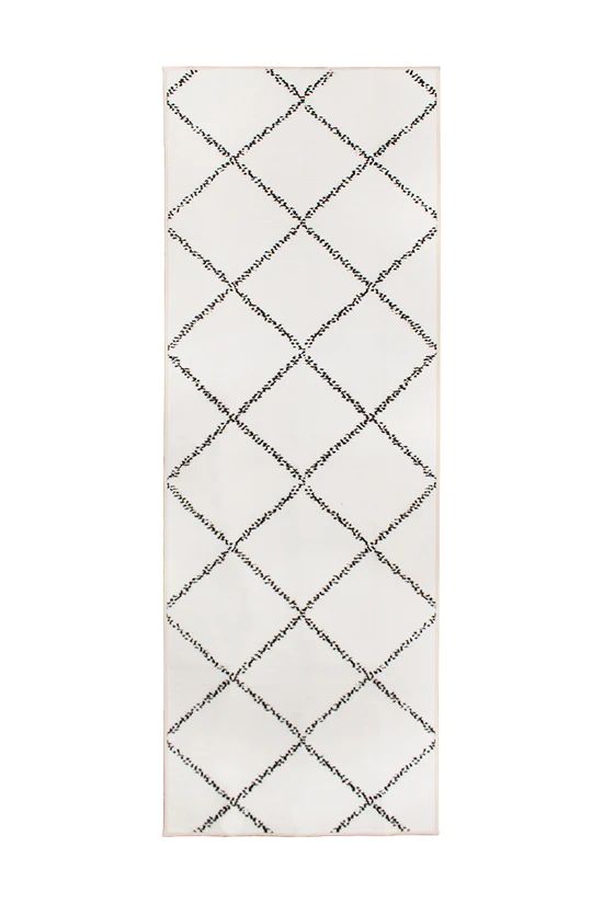 Medina Moroccan Diamond Ivory Washable Rug | My Magic Carpet