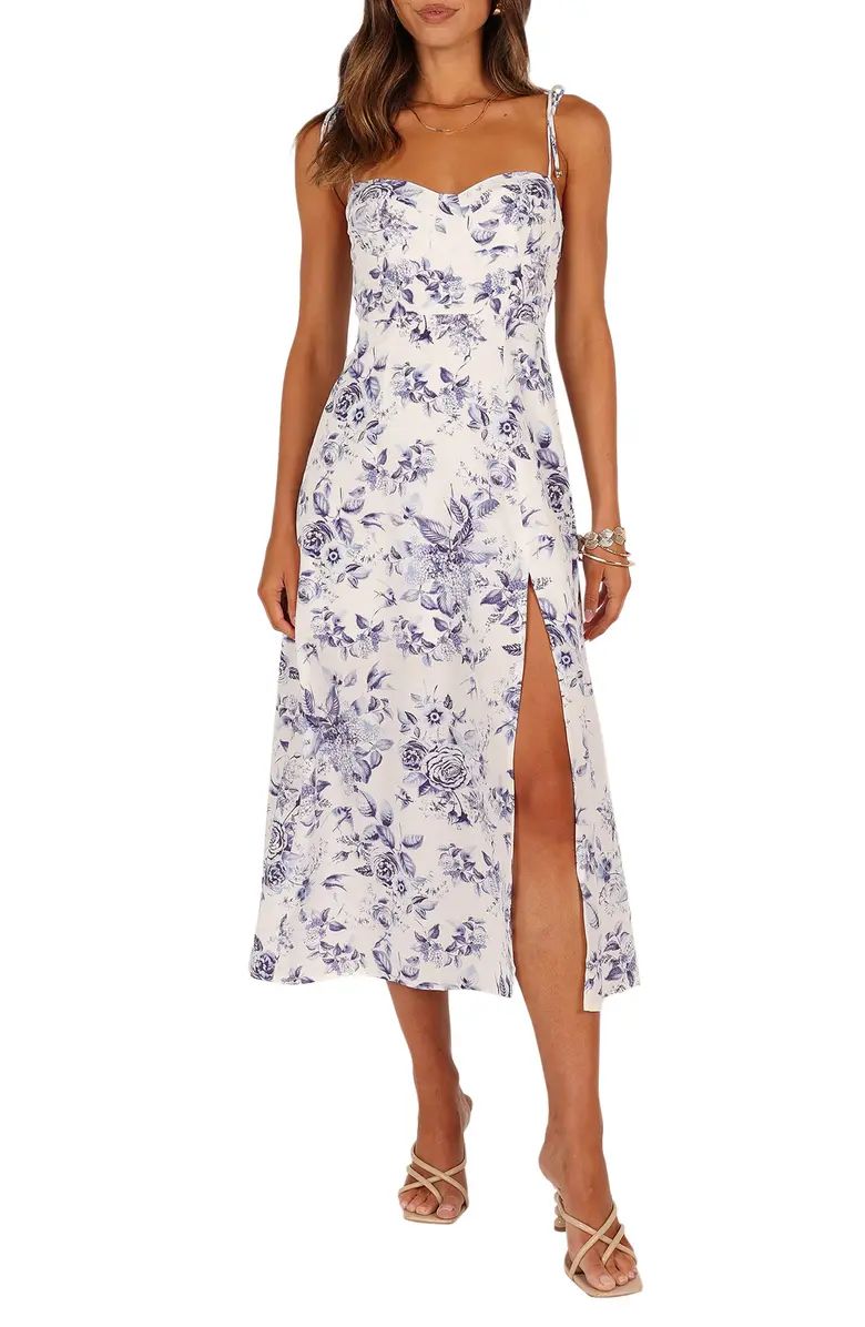 Azelia Floral Tie Strap Midi Dress | Nordstrom