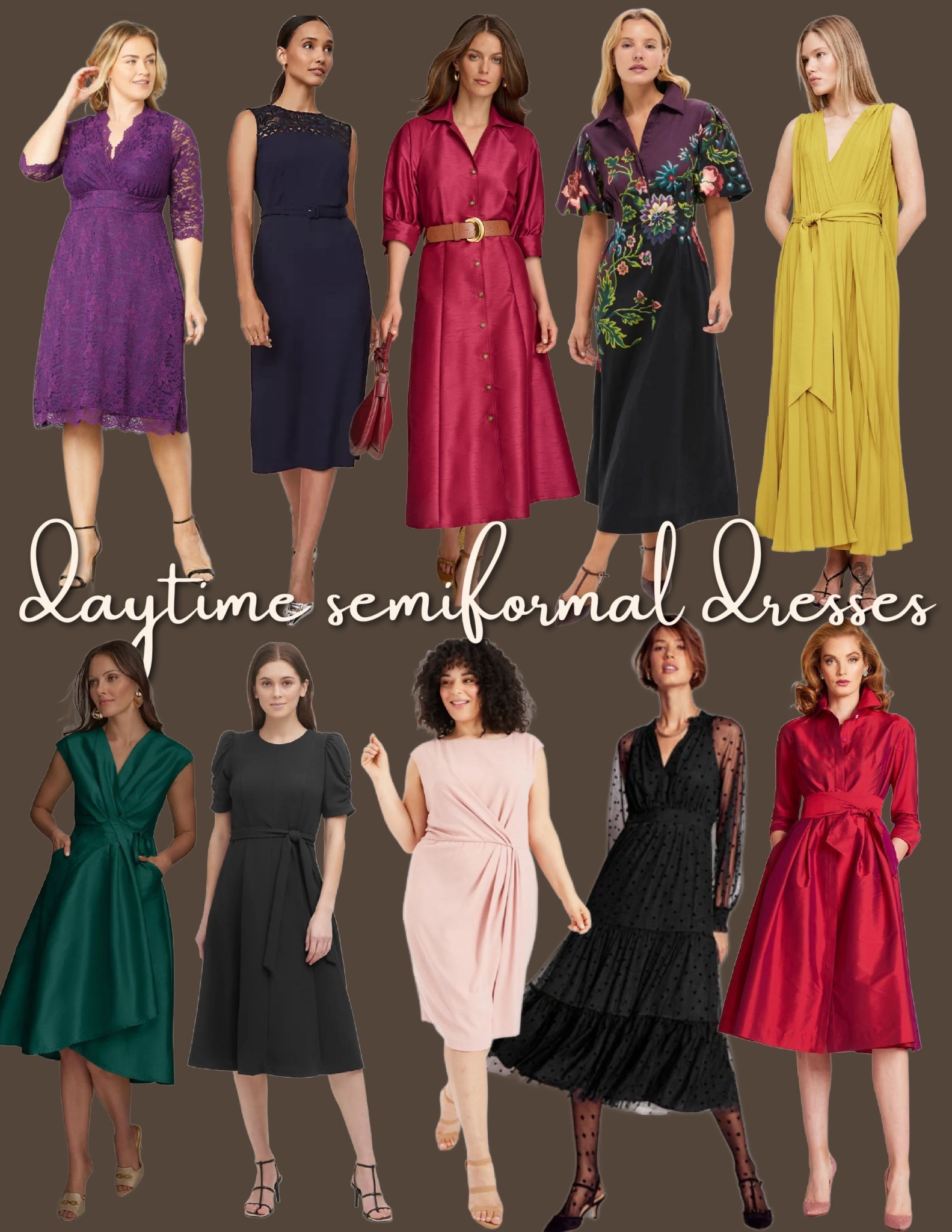 Attending a daytime semiformal event? For a daytime dressy wedding or other occasion these looks will fit the dress code  

#LTKSeasonal #LTKMidsize #LTKOver40