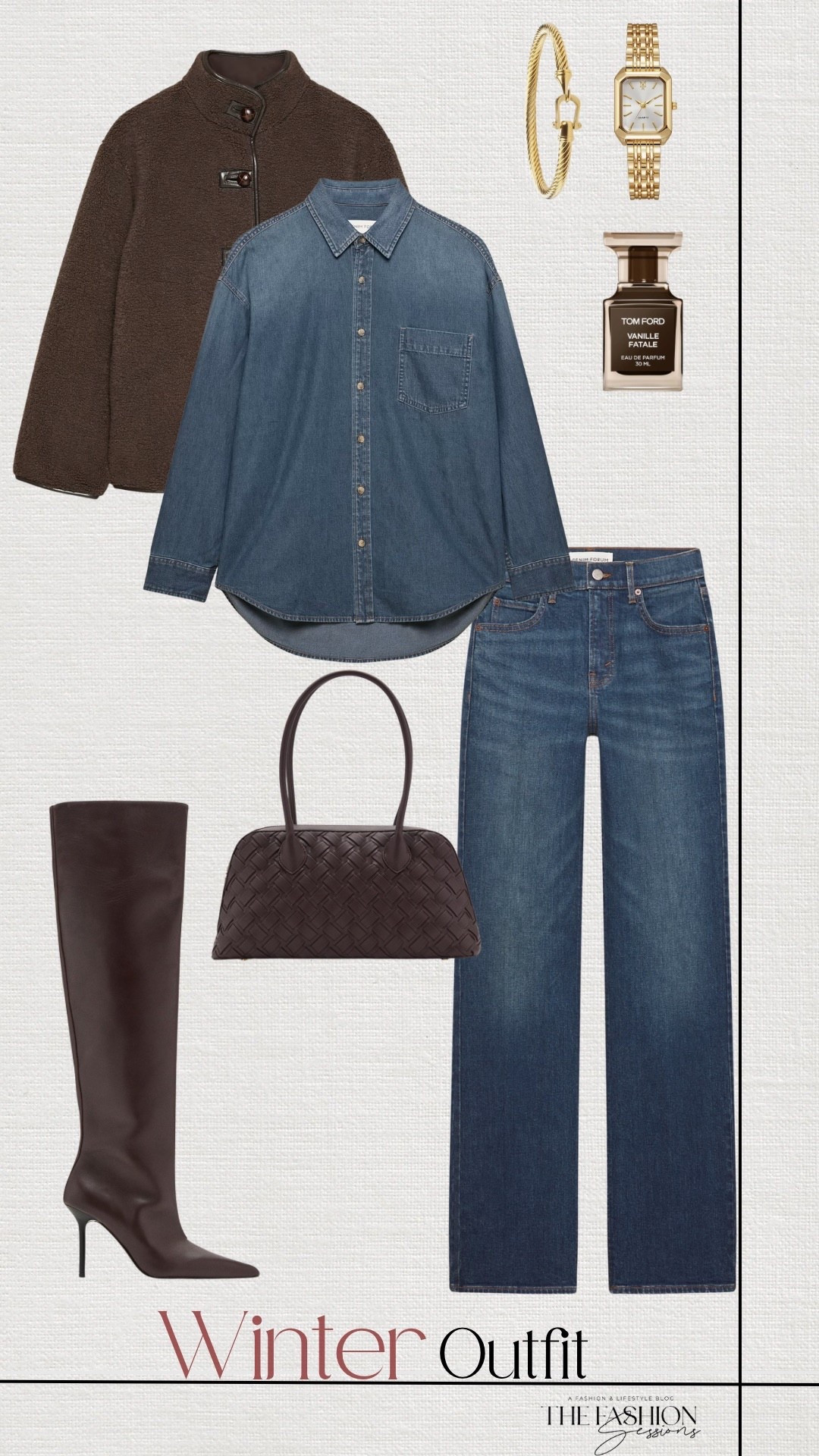 Winter Outfit | Denim On Denim | Brown Boots | Brown Bag | Tom Fod | 

#LTKootd #LTKHoliday #LTKSeasonal