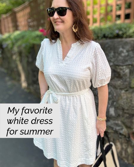 White dress is lined except for the sleeves. 
So cute!  I’m wearing a medium  Tote beach bag has a lining with a drawstring.  #summerdress #vacationdresd 

#LTKSaleAlert #LTKParties #LTKTravel