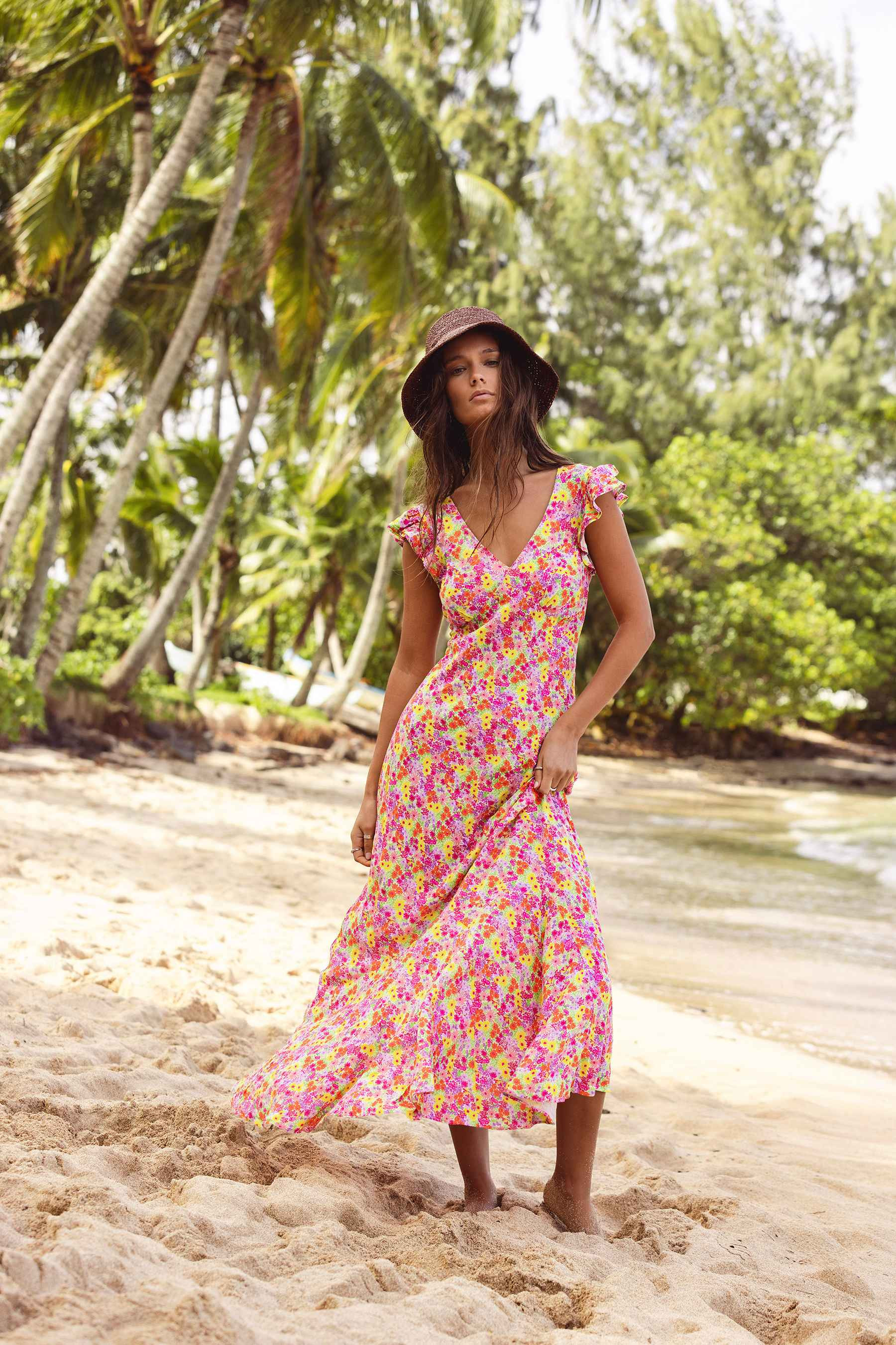 Elodie Dress Neon Bouquet | Floral Maxi Dress | Beach Riot | Beach Riot