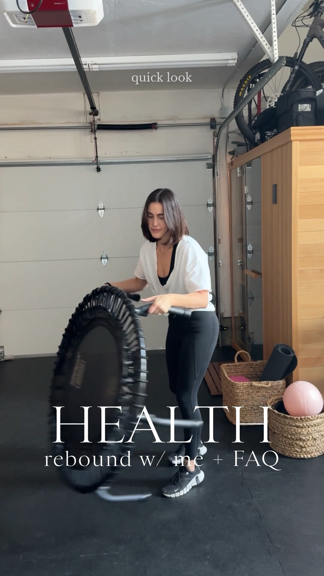 HEALTH \ start your morning with rebounding👯‍♀️  I’ve incorporated this into my morning routine and love it! I started it to help pump my lymphatic system and get eveyhribg movie to support my bodies detox! BUT there are so many other benefit too: improving mood, cardiovascular health, increased bone density AND strengthen the pelvic floor, ladies!!👊🏻 Start your day with a little jump for ALL of these reasons. Save this vid and jump with me!!👯‍♀️

Wellness
Detox
Home gym
Non-toxic activewear 

#LTKFitness #LTKHome #LTKWatchNow