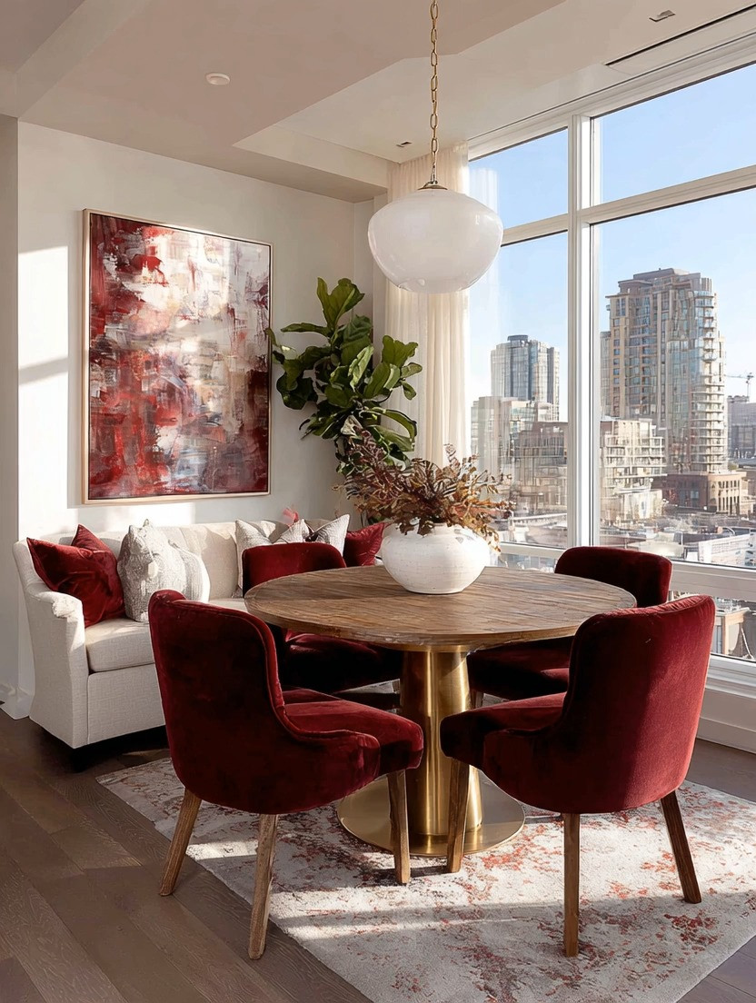 Have you noticed the dining chair colors in the most beautiful restaurants and boutique hotels?

They rarely play it safe.

The secret isn't always a bigger table or a larger dining room. It's often the chairs.

A gorgeous set of velvet dining chairs can completely transform the experience of gathering around a table. The rich burgundy adds depth, warmth, and personality, while the velvet itself brings a level of comfort that invites people to stay a little longer.

And that's important because dining isn't just about eating.

It's where families connect. Friends gather. Celebrations happen. Ideas are shared. Some of life's best conversations begin around a table.

That's why we love the combination of a grounding natural wood round table paired with bold velvet chairs. The wood brings stability and warmth. The velvet brings softness, comfort, and a touch of luxury. Together, they create a dining space that feels elegant without trying too hard.

If you're looking for one upgrade that makes a dramatic impact, skip the renovation and start with the chairs.

✨ Beautiful meals deserve beautiful seating.

#DiningRoomDecor #VelvetDiningChairs #BurgundyDecor #DiningRoomInspiration #ElegantAndDriven 

 #LTKHome