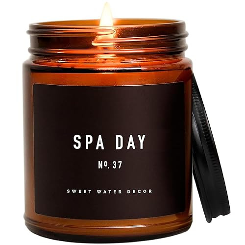 Sweet Water Decor Spa Day Candle - Sea Salt, Jasmine, and Wood Relaxing Scented Soy Spring Candle... | Amazon (US)